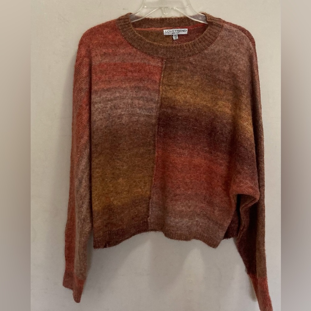 XL LOVETREND brown orange ombré sweater